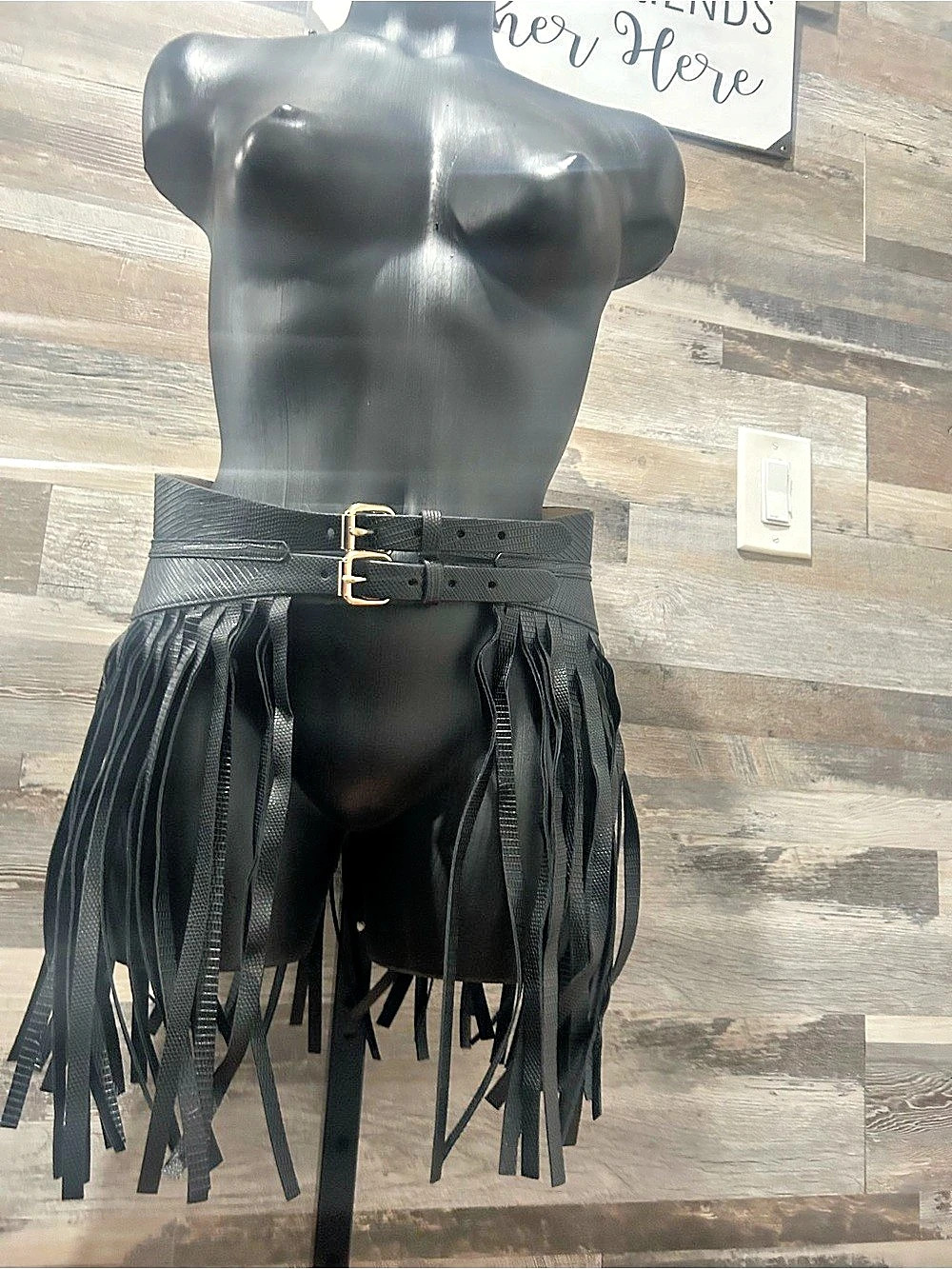 BCBGMAXAZRIA Max Azria fringe skirt Black Fringe Mini Skirt